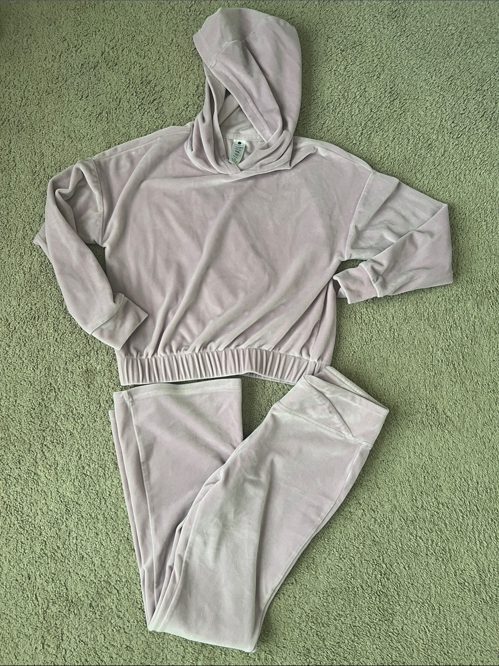 Yogalicious Plush velour Hooded Lounge Set - Light Lavender